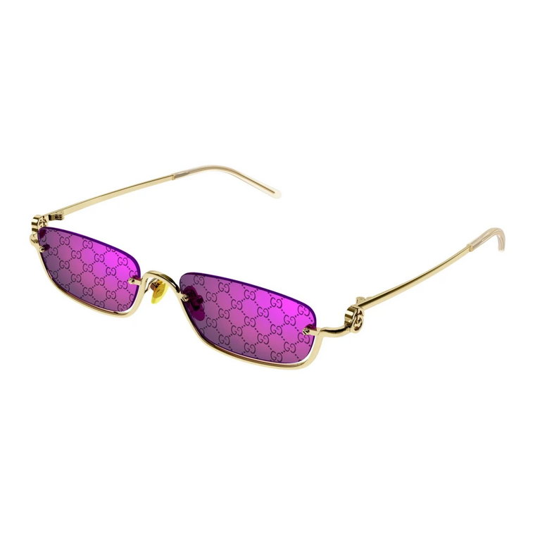 Stylowe okulary przeciwsłoneczne w kolorze złoto/fiolet Gucci