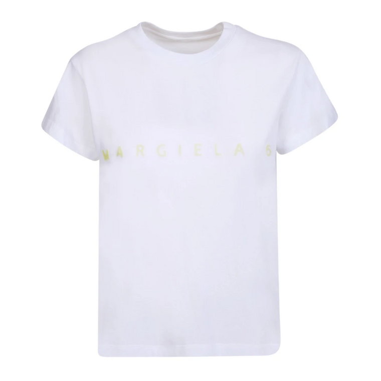 Biała Koszulka z Logo w Stylu Miejskim MM6 Maison Margiela
