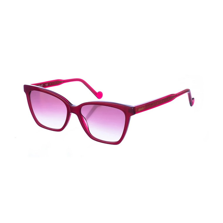 Bordowe okulary przeciwsłoneczne o kształcie owalnym z gradientowymi soczewkami fioletowymi Liu Jo