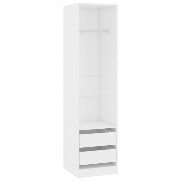 Szafa z szufladami, wysoki połysk, biała, 50x50x200 cm kod: V-800618