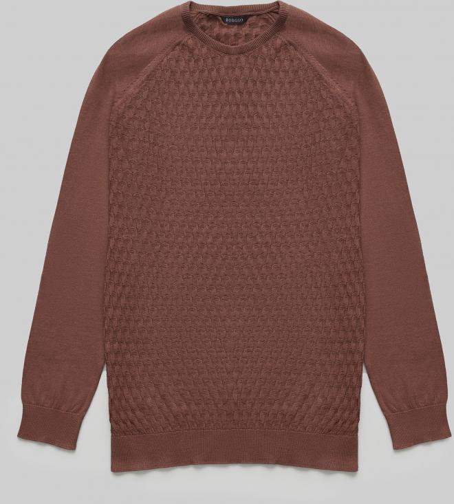 sweter męski lerici o-neck beżowy