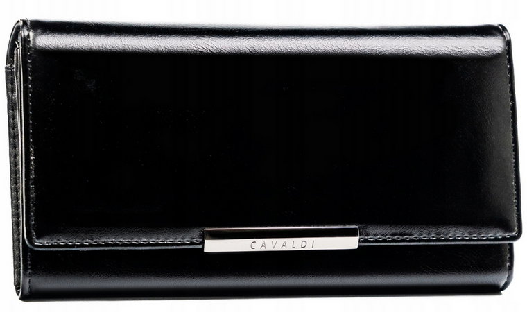 Pojemny portfel damski ze skóry naturalnej i ekologicznej na zatrzask - 4U Cavaldi