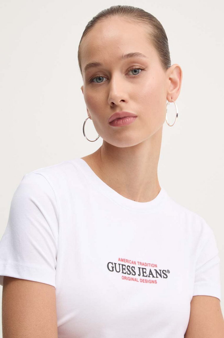 Guess Jeans t-shirt damski kolor biały W4YI03 J1314