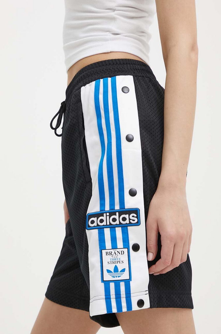 adidas Originals szorty damskie kolor czarny z aplikacją high waist IU2479