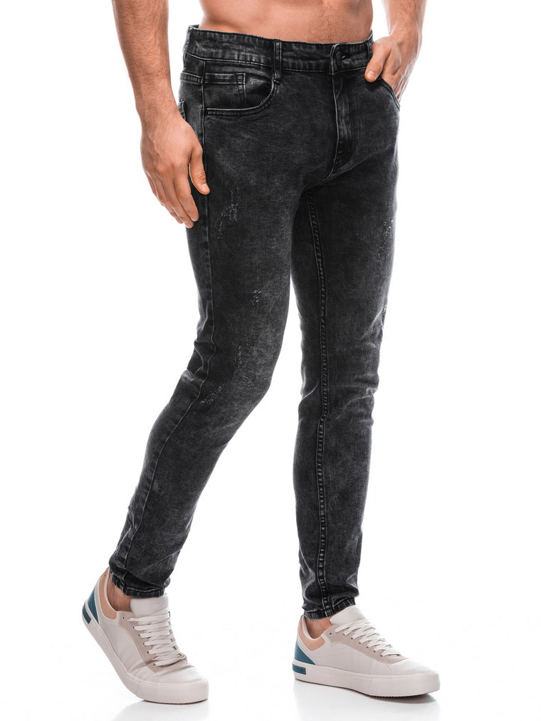 Spodnie męskie jeansowe P1436 - czarne
