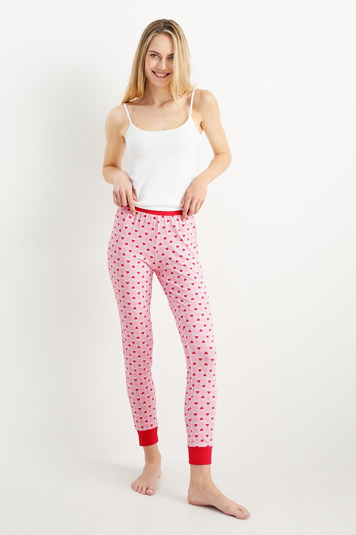 C&A Spodnie od piżamy-ze wzorem, Jasnoróżowy, Rozmiar: XS