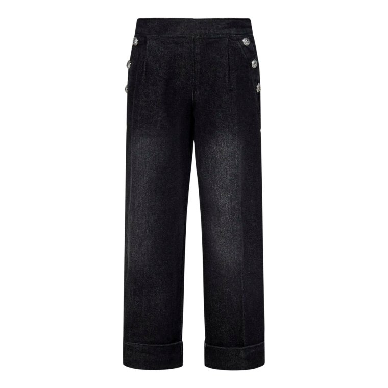 Eleganckie Czarne Jeansy dla Dziewczynek Balmain