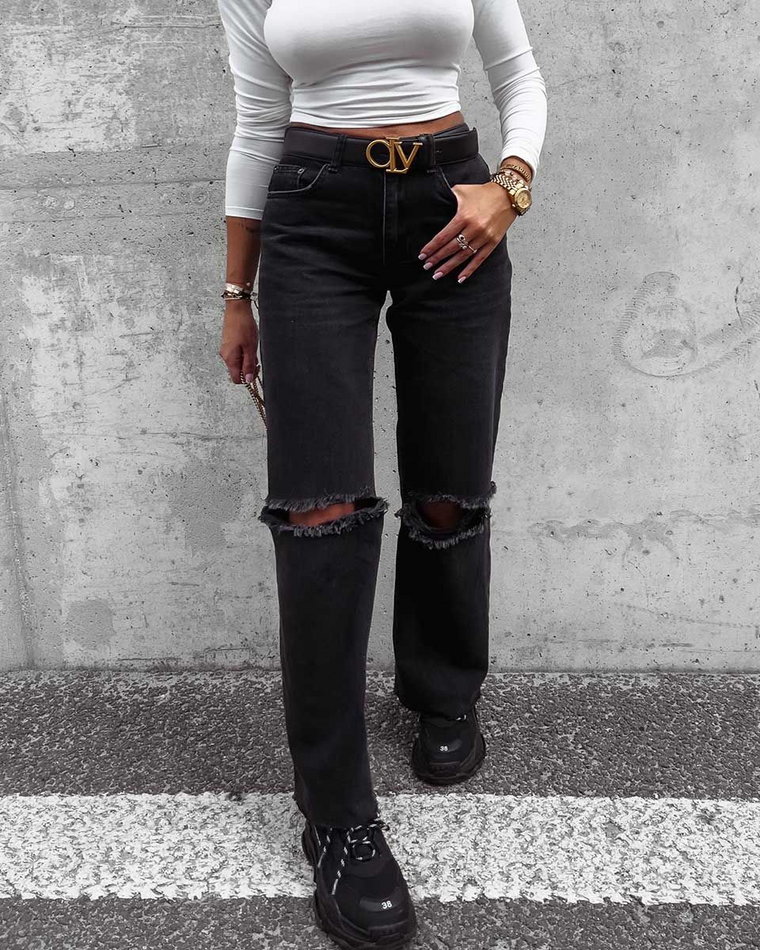 Spodnie damskie jeansowe OLAVOGA Morgan 2023 czerń S