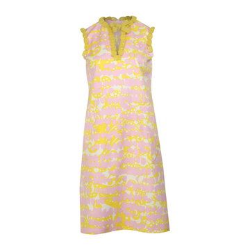 Giambattista Valli Pre-owned, Crystal Embellished Floral Print Dress in Cotton Różowy, female,