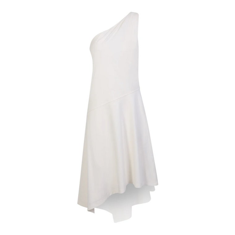 Elegancka Biała Sukienka z Jednym Ramieniem JW Anderson
