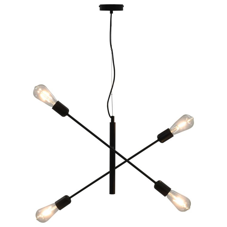 Czarna ruchoma lampa wisząca z żarówkami - EX82-Lanko