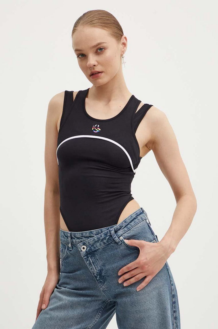 Karl Lagerfeld Jeans body damskie kolor czarny 245J1708