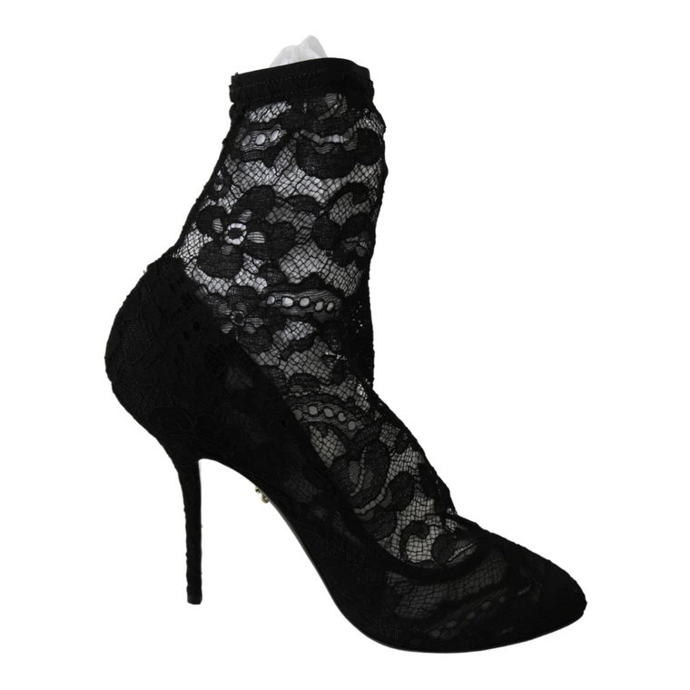 Black Lace Taormina High Heels Pumps Dolce & Gabbana