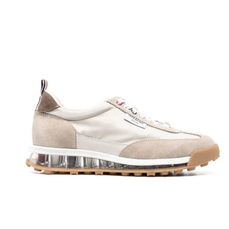 Medialne Brązowe Skórzane Buty Tech Runner Thom Browne