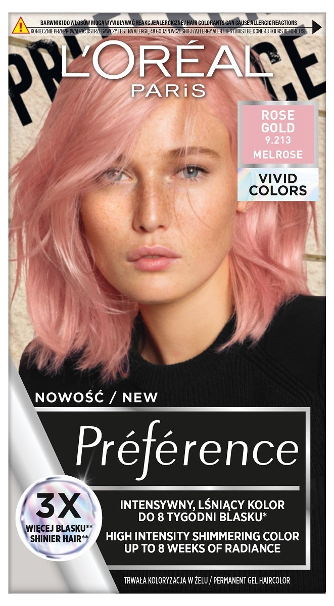 Loreal Preference 9.213 Rose Gold Farba do włosów,