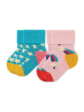 Zestaw 2 par wysokich skarpet dziecięcych Happy Socks