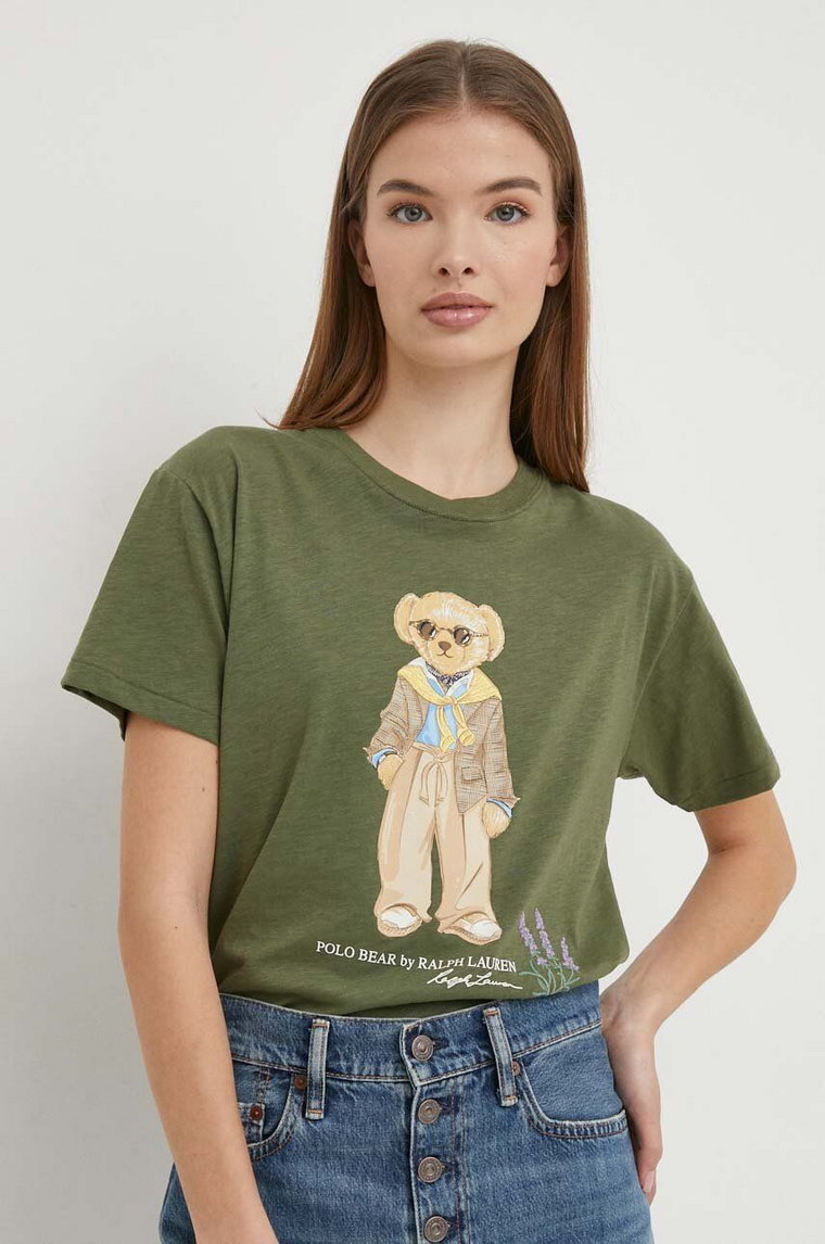 Polo Ralph Lauren t-shirt bawełniany damski kolor zielony