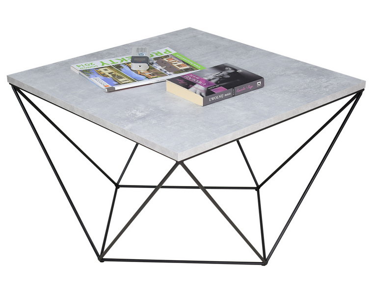 Druciany stolik kawowy beton + czarny - Galapi 4X
