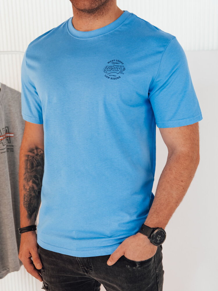 Koszulka męska z nadrukiem jasnoniebieska Dstreet RX5417