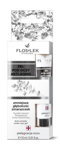 Floslek, Pielęgnacja oczu, żel pod oczy zmniejszający głębokość zmarszczek, 15 ml