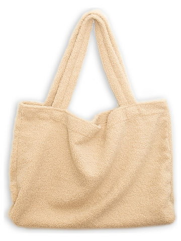 Folkifreckles Shopper bag "Super Teddy" w kolorze beżowym - 59 x 46 x 10 cm