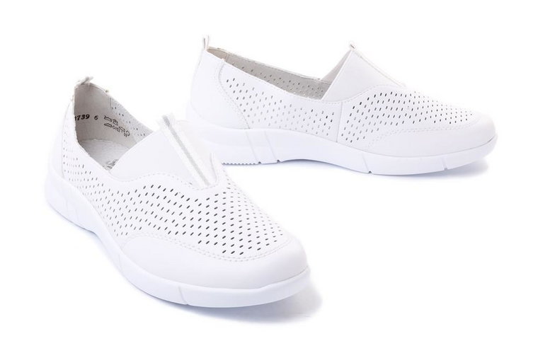 RIEKER SNEAKER N2125-80 white, półbuty sportowe damskie