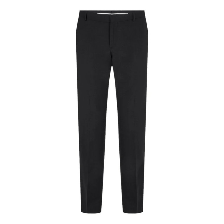 Czarne Spodnie Slim Fit z Wełny Calvin Klein