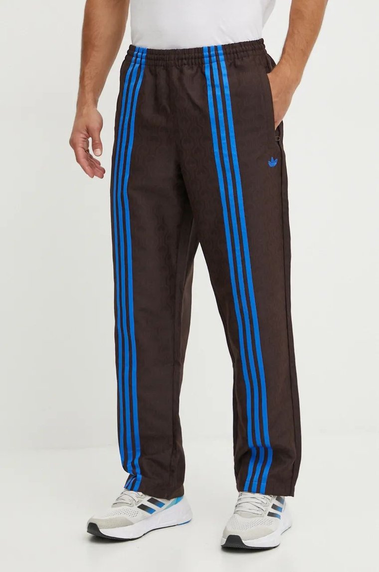 adidas Originals spodnie Club TrackPant męskie kolor brązowy wzorzyste JN5970