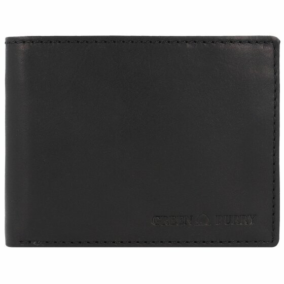 Greenburry Pure Black Portfel Ochrona RFID Skórzany 13 cm black