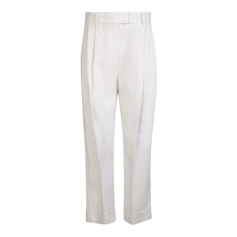 Eleganckie białe Spodnie dla kobiet Brunello Cucinelli