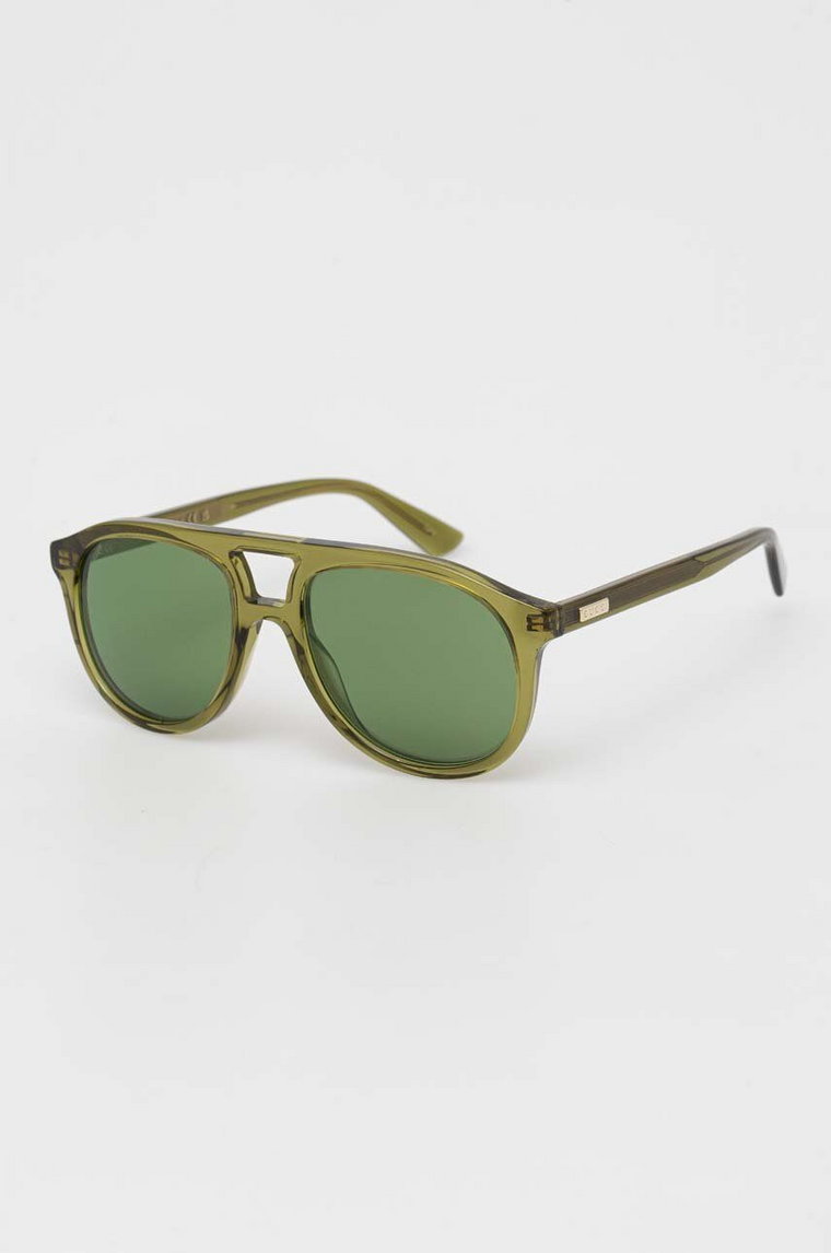 Gucci okulary przeciwsłoneczne GG1320S męskie kolor zielony