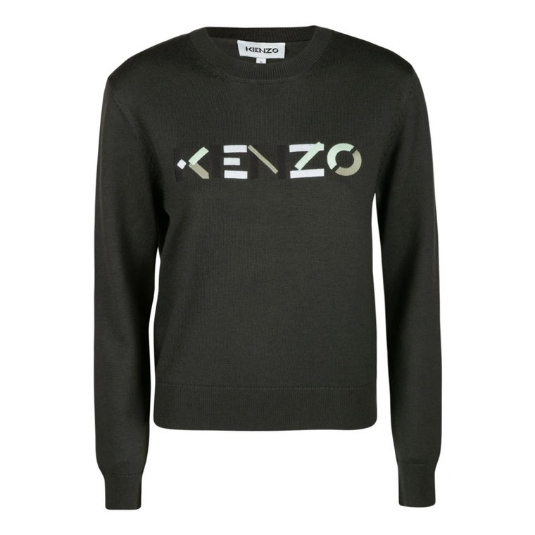 Sweter z Logo z Wełny Merino Kenzo
