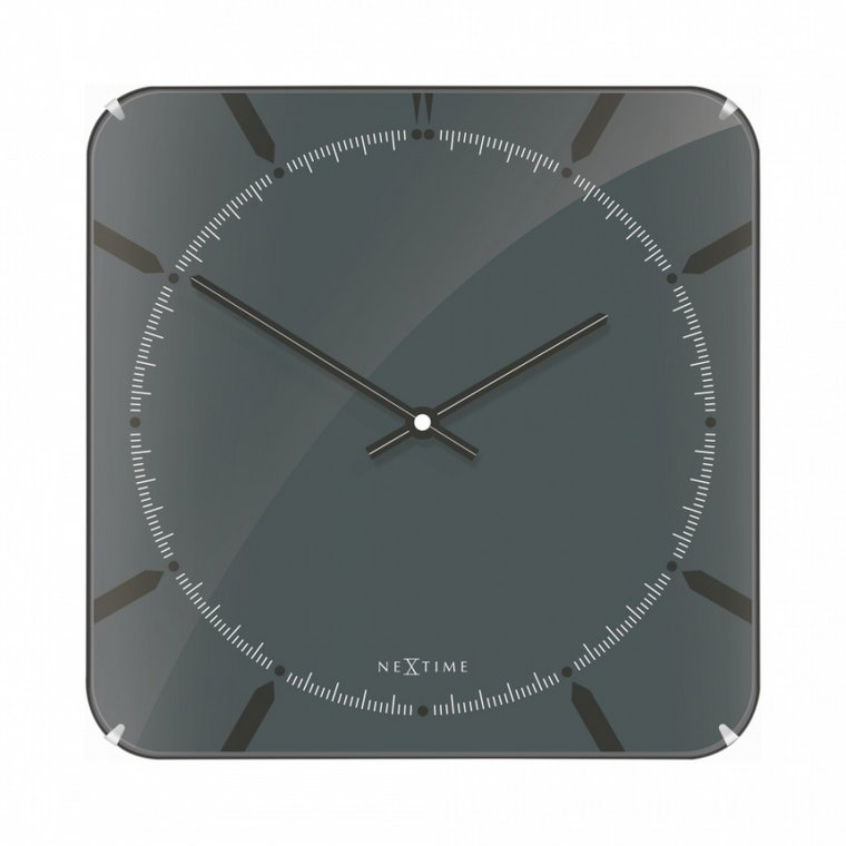 Zegar ścienny 35x35 cm Nextime Michael Square Dome szary kod: 3173