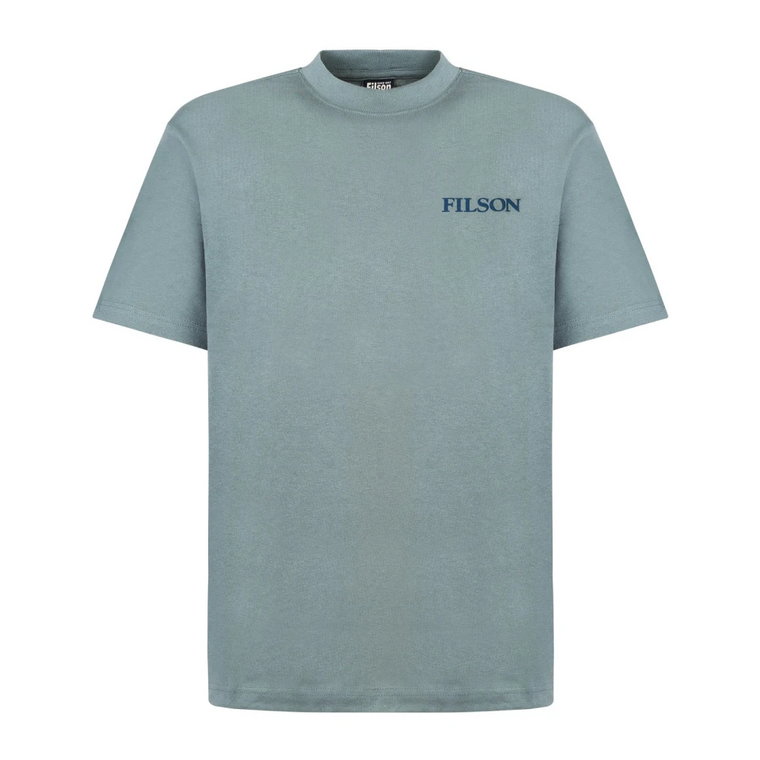 Petrolio Bawełniany T-shirt Filson