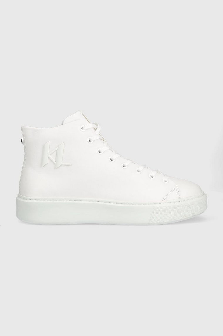 Karl Lagerfeld sneakersy skórzane MAXI KUP kolor biały KL52265