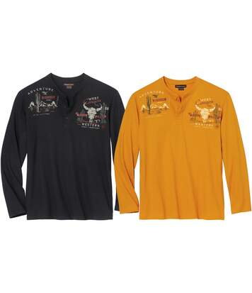 Zestaw 2koszulek Texas Mężczyzna Atlas for Men - Kolor : Żółty - Rozmiar : 4XL