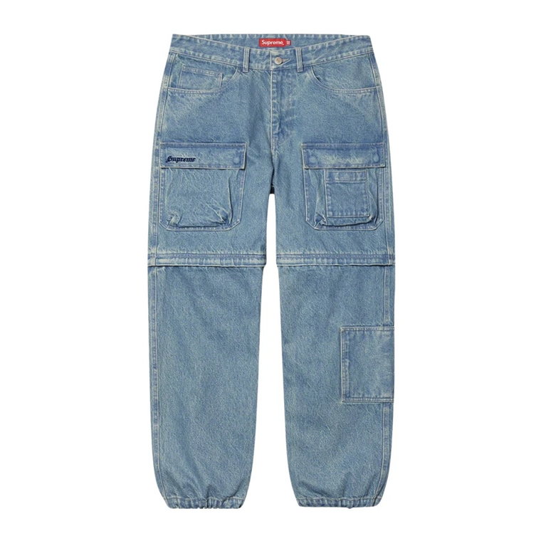 Klasyczne Zip-Off Utility Jeansy Supreme