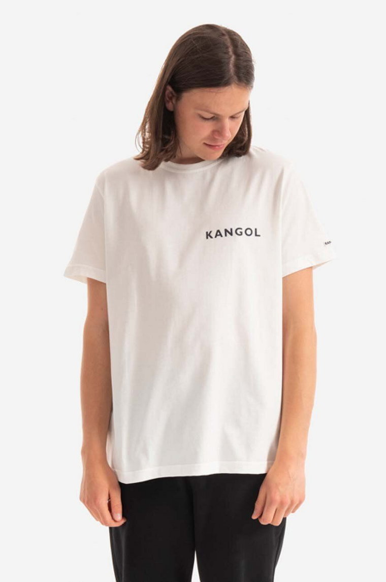 Kangol t-shirt bawełniany Heritage Basic kolor biały z nadrukiem KLHB003-OFFWHITE