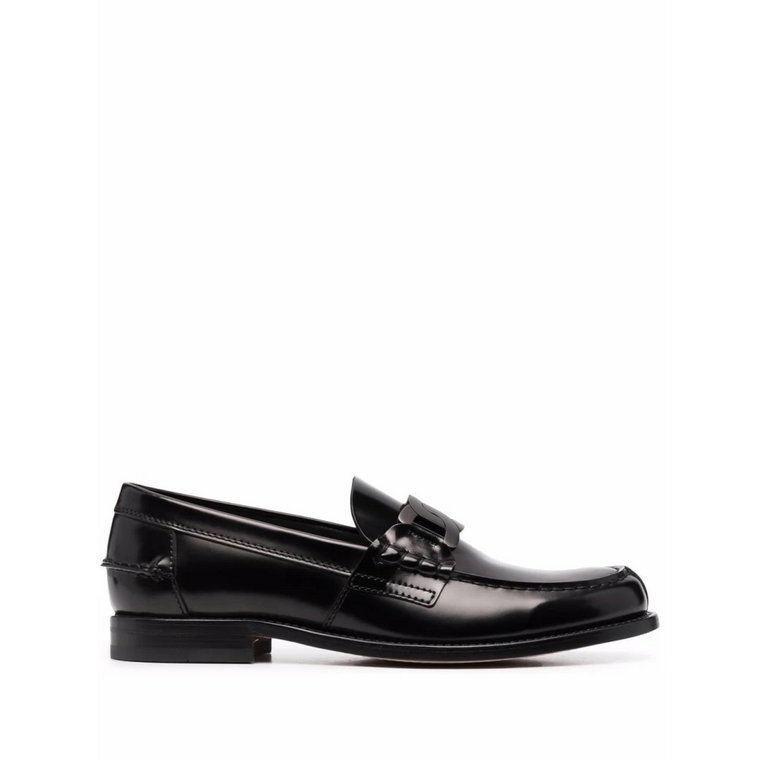 Czarne Skórzane Loafersy z Ogniwami Tod's