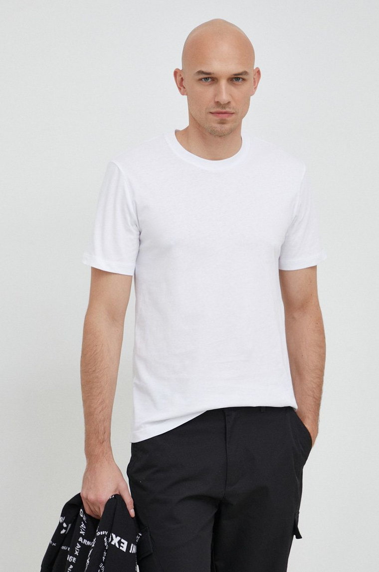 Trussardi t-shirt bawełniany kolor biały gładki