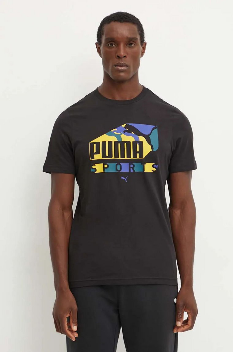 Puma t-shirt męski kolor czarny z nadrukiem 683207