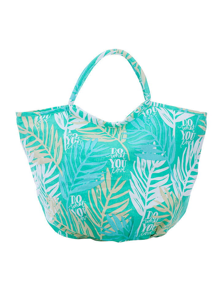 Overbeck and Friends Shopper bag "Paloma" w kolorze turkusowym - 63 x 45 x 29 cm