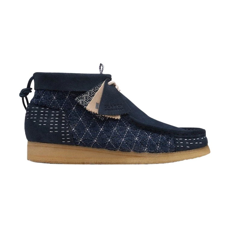 Navy Sashiko Wallabee Boot Clarks