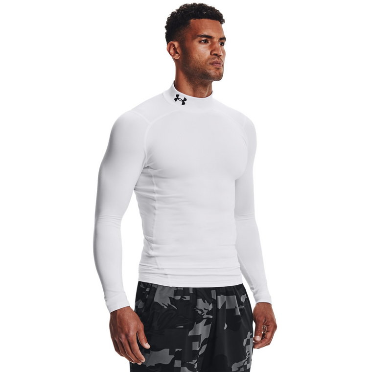 Męski longsleeve treningowy termoaktywny Under Armour UA CG Armour Comp Mock - biały