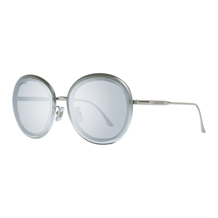Szare Okrągłe Okulary Przeciwsłoneczne z Efektem Lustrzanym dla Kobiet Longines