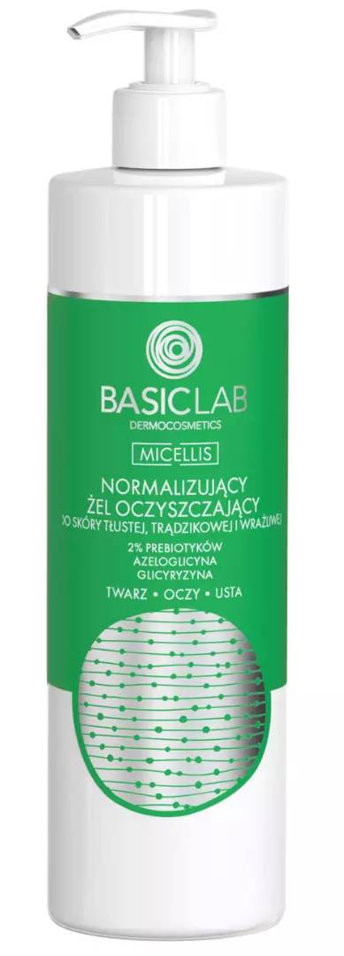 BasicLab Micellis Normalizujący żel oczyszczający do skóry tłustej, trądzikowej i wrażliwej 300ml