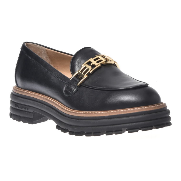 Black calfskin loafers Baldinini