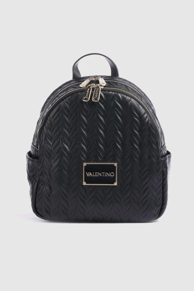 VALENTINO Tłoczony czarny plecak z logo sunny re backpack