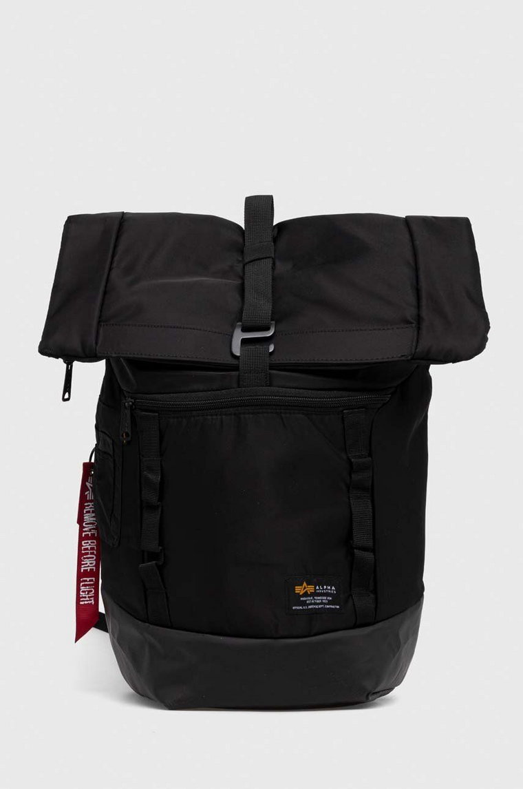 Alpha Industries plecak kolor czarny duży gładki 126941.03-Black