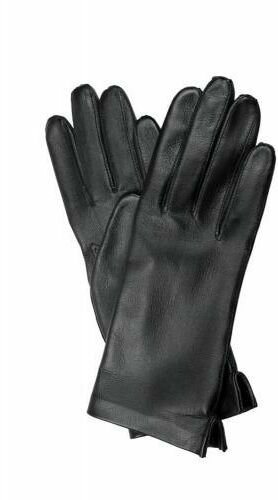 Czarne skórzane rękawiczki nieocieplane - wiosenno-jesienne